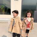 Children's College Style Double-Breasted Long Trench Coat